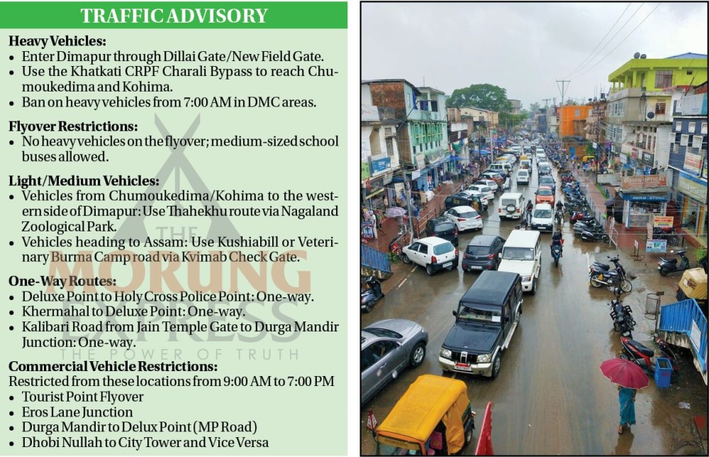 Dimapur: Major traffic diversions from Oct 1